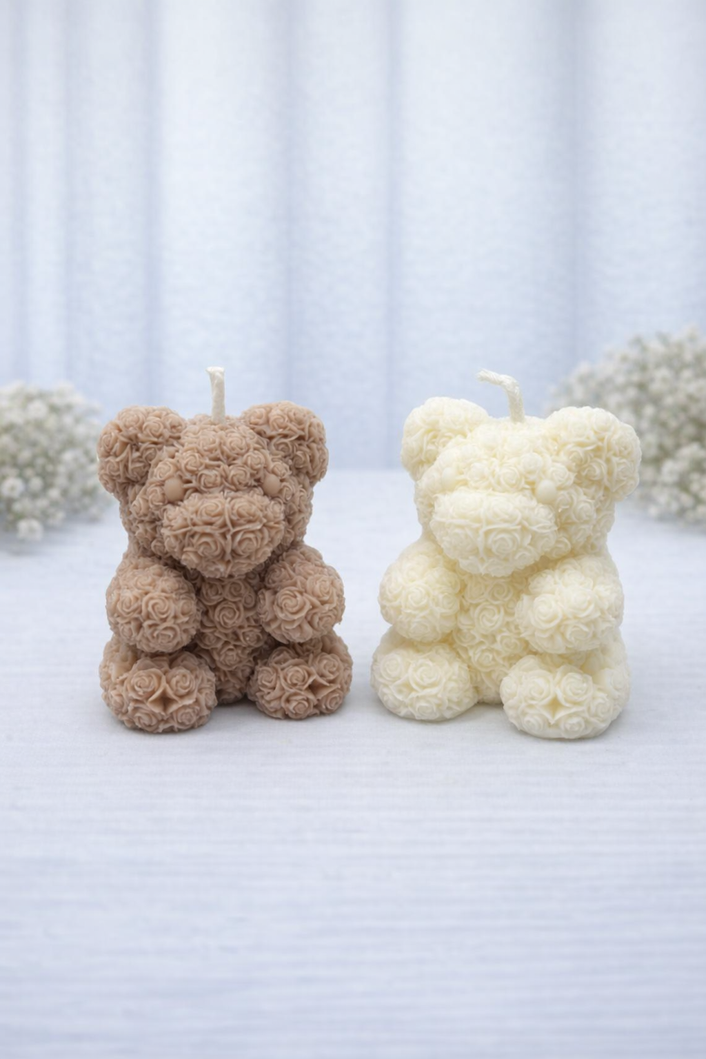 Kerze "Teddy" - handgegossen aus Rapswachs