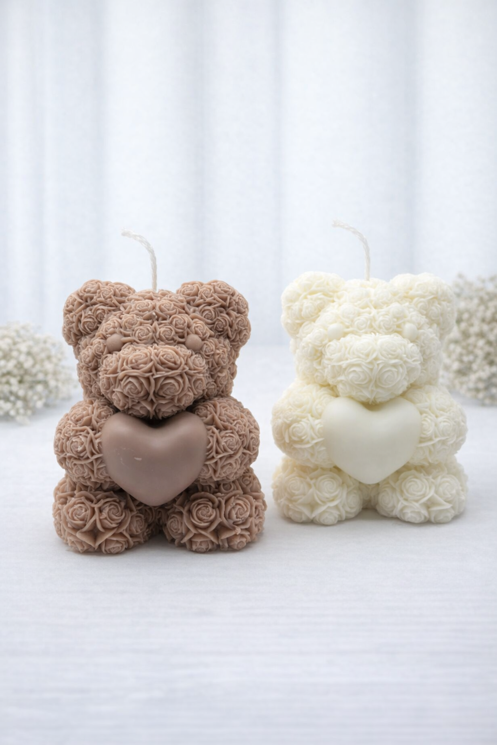 Kerze "Teddy" - handgegossen aus Rapswachs