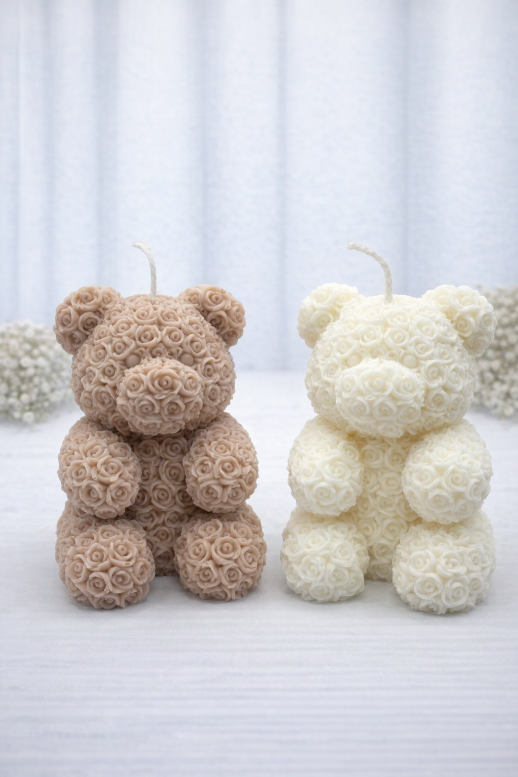 Kerze "Teddy" - handgegossen aus Rapswachs